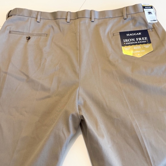 Haggar Big Men Iron Free Premium Comfort Stretch Khaki Dress Pants 50x29 - Picture 15 of 15